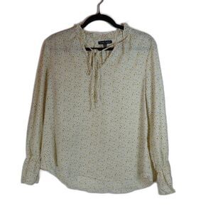 Cottagecore Womens Top Size M Sheer Blouse Long Sleeve